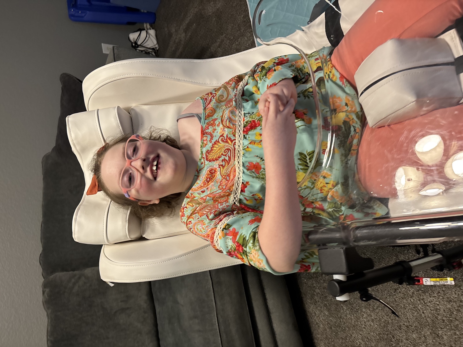 Sophia smiling at home in 2025